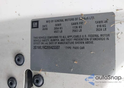 2006 Chevrolet Monte Carlo Ss из США, поврежденный, VIN 2G1WL16C269423307